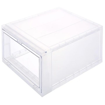KEYWAY 聯府 前拉式整理箱 17L  透明 + 透白色  350 x 280 x 205mm  1個