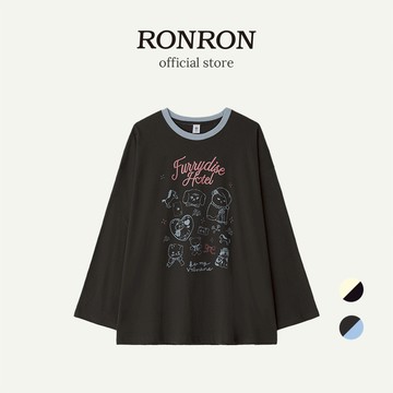 [RONRON] FURRYDISE FRIENDS LONG SLEEVE / CHARCOAL 韓國官方直送