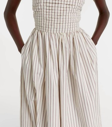 Markarian Halterneck striped cotton midi dress