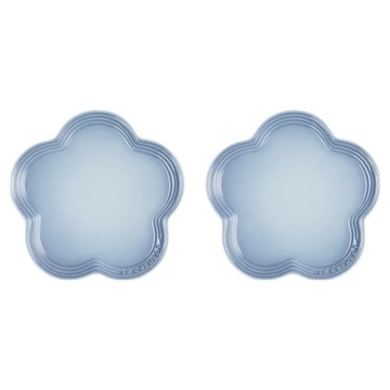 LE CREUSET 瓷器花型盤  海岸藍  23 x 23 x 2cm  2個