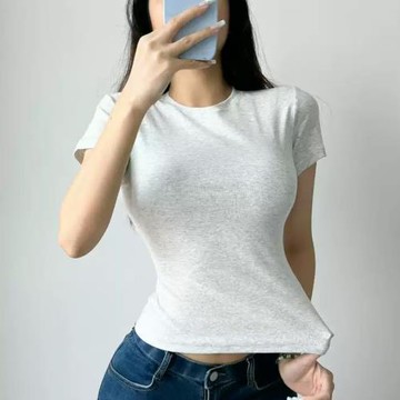 SK COTTON平替·Baby同款立體剪裁沙漏腰百搭春夏新品短袖上衣