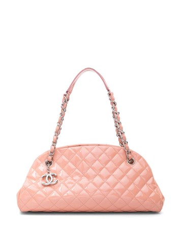 CHANEL Pre-Owned - 2012-2013 Bowling Mademoiselle handbag - women - Patent Leather/Cotton - One Size - Pink