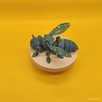 🍒臺灣熱賣🍒3d打印打印機械蜜蜂關節可動創意模型仿生擺件桌寵道具拍攝