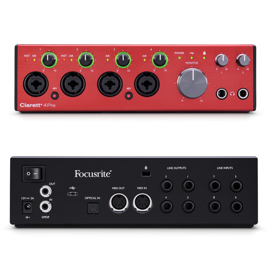 Focusrite オーディオインターフェース Clarett  4Pre 18イン 8アウト［フォーカスライト オーディオインターフェイス クラレット］