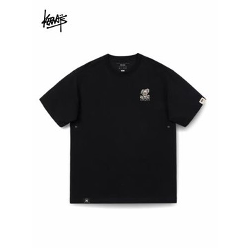 KERWATS可維斯品牌大碼男女情侶無性別兔子胸花簡約落肩短袖t恤