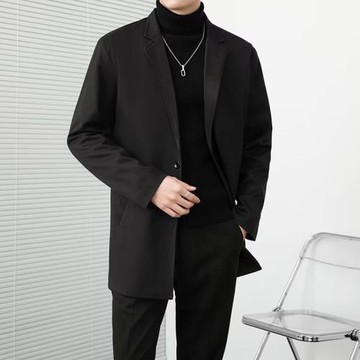 輕熟風免燙西裝毛呢大衣男士休閑百搭西服潮流bf短款外套呢子上衣