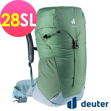 【deuter 德國】AC LITE網架直立式透氣背包/登山背包/女性窄肩款28SL(3420921 蘆薈綠)