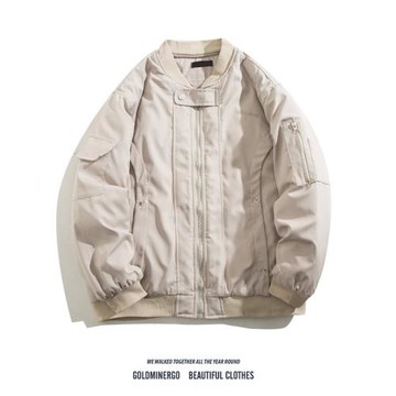 美式vintage飛行員棉衣男女設計感寬松機車外套百搭防風棒球棉服