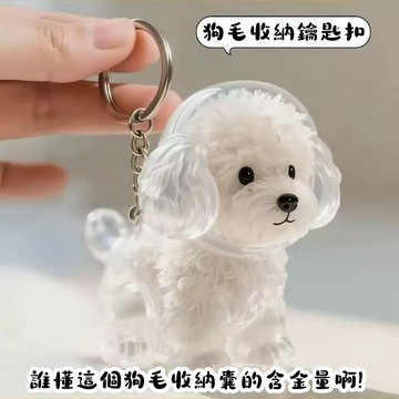臺灣熱銷 寵物毛髮收納器 小狗透明毛髮收納盒 狗毛收納掛件 紀念鑰匙扣 狗毛收納吊飾 狗狗毛髮存放收納 可愛小狗毛髮收納