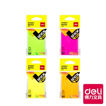 【Deli得力】亮色便條紙76×51mm/100張/顏色隨機出貨/EA02202|得力旗艦店