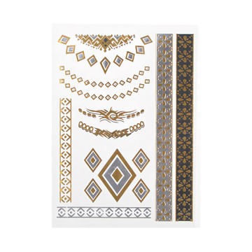 THE ONE UNITED 歐美時尚金屬感紋身貼(大) 尺寸約15*21cm  10 瓦爾嘉莉的花園  1張