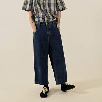 【NaSuBi Vintage】寬鬆輪廓低檔設計牛仔古著長褲