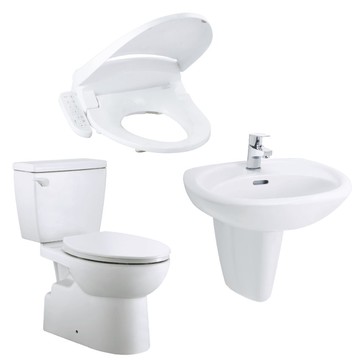 和成 HCG 四件式組合 馬桶+面盆+龍頭+免治馬桶排水４０公分