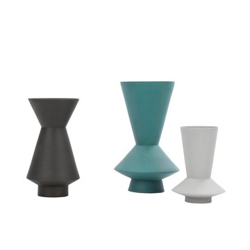 貝漢美景德鎮現代簡約陶瓷花瓶擺件客廳插花裝飾樣板間幾何花器