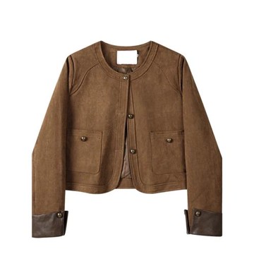 RIXO COSY 法國美拉德麂皮絨羊羔毛外套皮毛一體高級感小個子