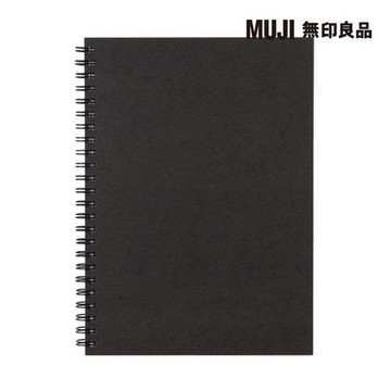 雙環筆記本(空白)/80張.A5.深灰【MUJI 無印良品】