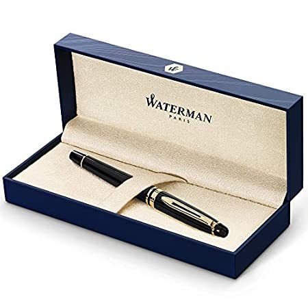 Waterman Expert Gift Box includes Fine Nib Gold Trim Roller Ball Pen Blac