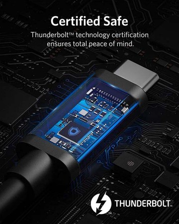 [2美國直購] Anker Thunderbolt 4 雷電4傳輸線 Intel認證 USB-C數據線 8K 40Gbps 100W 70公分