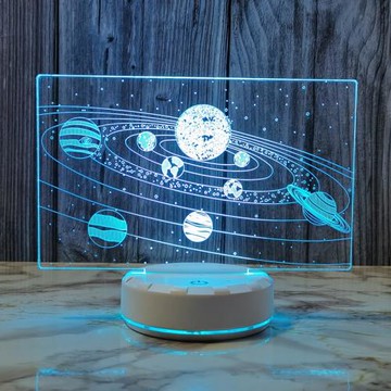 七彩太空小夜燈usb充電臥室床頭燈桌面氛圍裝飾燈個性創意臺燈