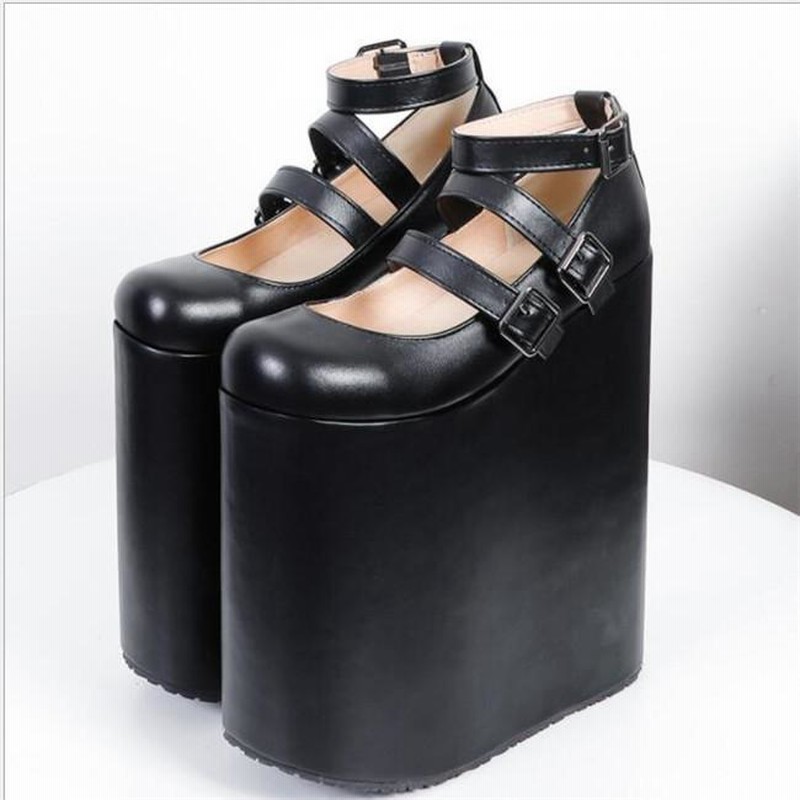 厚底ローファー ゴスロリ ヒール23cm ロリータ靴 超厚底