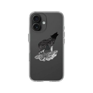 iPhone 16 Clear Case（相機按鈕） 透明 - Animal Silhouette / 動物剪影 - 狼嚎