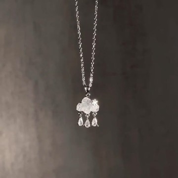 免運🔮「Is it raining」項鍊藍色雲朵水滴鋯平安鎖骨鏈女小衆韓國 小眾 設計 質感 項鍊 頸鍊 簡約 鎖骨鏈
