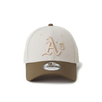 NEW ERA 男女 9FORTY 日版 NE MLB TONAL LOGO 奧克蘭運動家 米白/咖 NE14954533