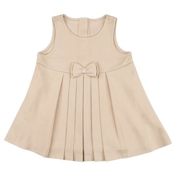 akachan honpo - 百褶洋裝 素面-淺卡其 (80cm)