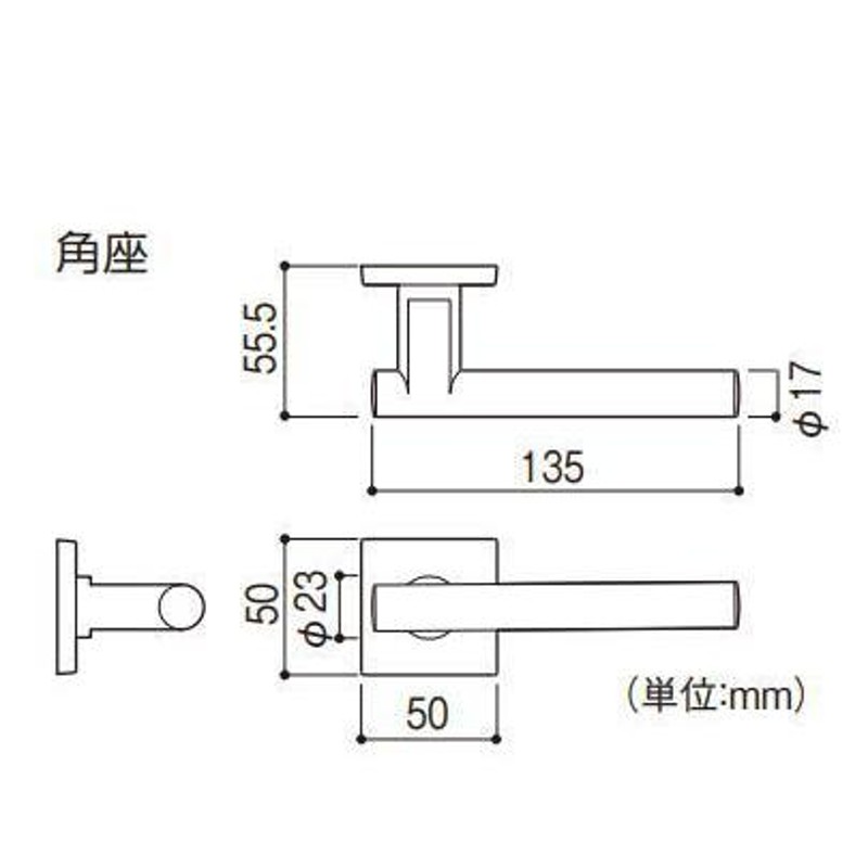 川口技研 レバーハンドル 艶消しブラック空錠 角座 LVS-65A-1SQJ-ZB LINEショッピング