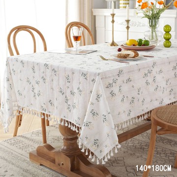 【嵐楓居家】田園風小清新丁香花流蘇桌布140X180cm_廠商直送