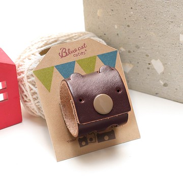 巧克力色 大隻的Tinny 真皮革手工 USB-C 2公尺 集線器