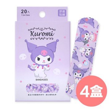 旺達棉品 - 可愛卡通OK繃-酷洛米貼繃 (7.2cm X 1.9cm X 20枚)-【4盒組】