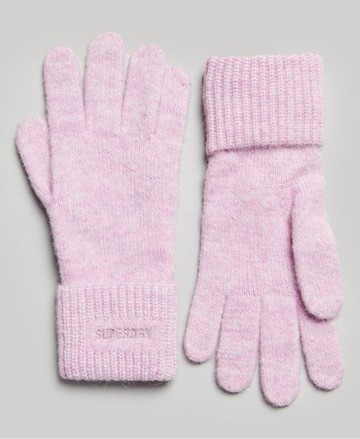 Superdry Women's Women's Essential Ribbed Gloves Pink / Lilac Marl - Size: 1SIZE