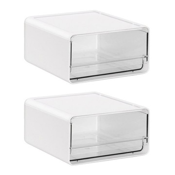 comet 家用透明抽屜多功能收納盒 小(20 x 15 x 9cm) 2個 白色