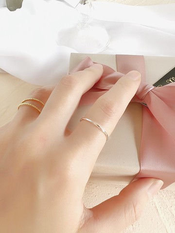 【S925純銀】可調式扭轉戒指－指間的絲帶 #純銀 可水洗  可調