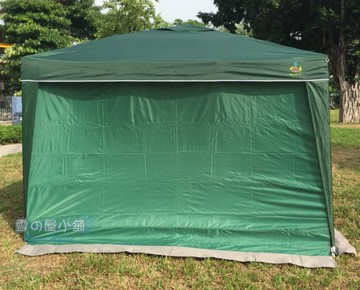 ╭☆雪之屋小舖☆╯@加長19CM擋水布@炊事帳/客廳帳/快速帳圍布無拉鍊-綠色有銀膠/附繩扣可當天幕使用