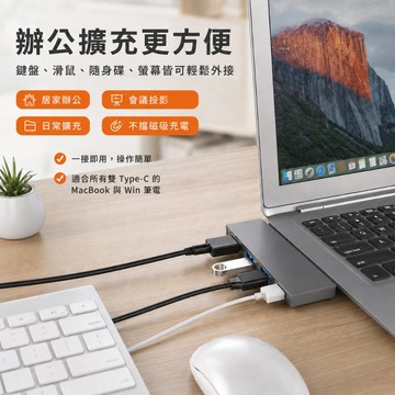 Macbook M5 M4 M3 Air Pro 筆電 可推拉 HUB 擴充器 拓展 HDMI 讀卡機 USB