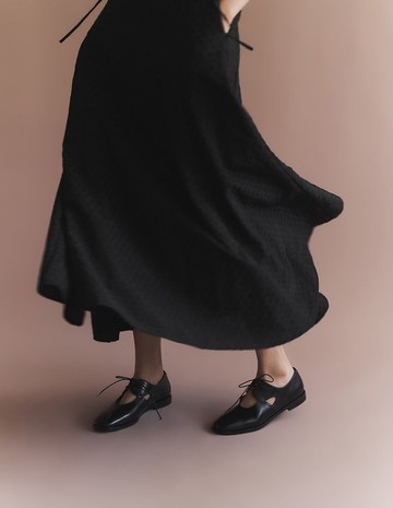 Lely 鏤空德比鞋 - 黑