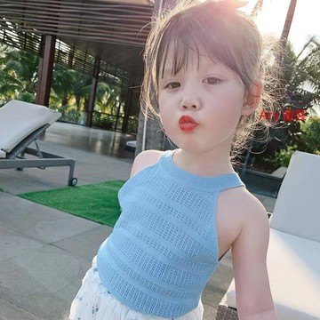 ARY 夏季新款時尚小清新可愛背心 韓版女童薄款透氣休閒打底衫 女童吊帶 女童背心 女童上衣夏季 女童打底衫
