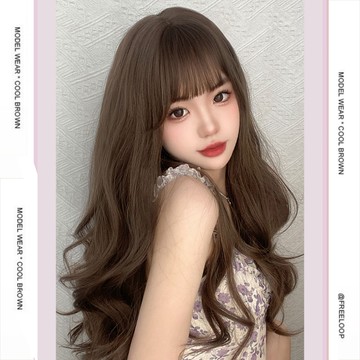 台灣現貨 送❶髮網❷鋼梳【韓式～大波浪長捲髮】髮絲逼真 不易打結 長髮假髮 假髮片 韓版整頂假髮女 長直髮