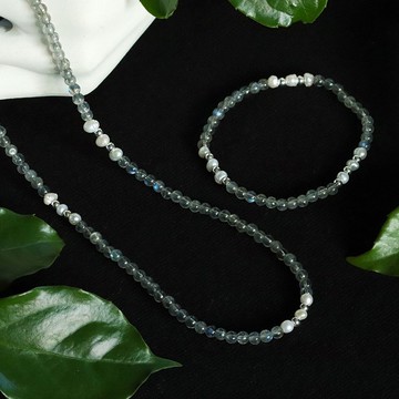 簡約線條寶石精緻項鍊手鍊拉長石青金石孔雀石