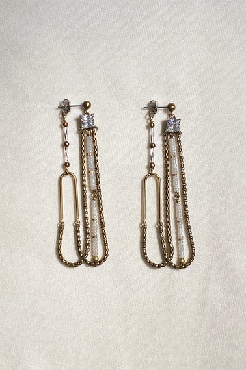 光緞 - 黃銅耳環