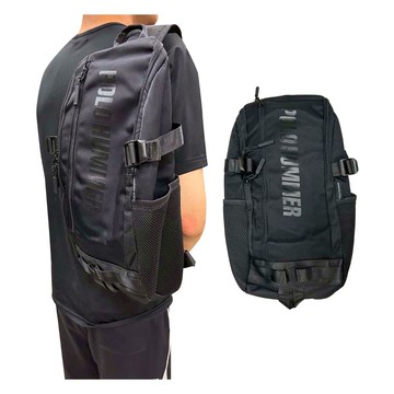 ~雪黛屋~POLO 後背包中小容量U型主袋+外袋共二層防水尼龍布單左肩右肩PW19111