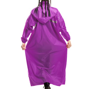 Crocodile 鱷魚 彩格前開雨衣  紫色  4XL