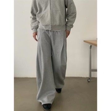 (免運)INKNOTS美式復古結構剪裁加絨彎刀衛褲男女寬松休閑直筒運動褲潮