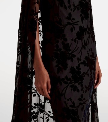 Rodarte Caped floral velvet devoré gown