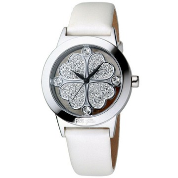 Folli Follie 幸運草鏤空晶鑽腕錶