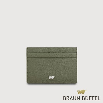 【BRAUN BUFFEL 德國小金牛】台灣總代理 依雅娜-A 4卡卡夾-海藻綠/BF872-151-SP
