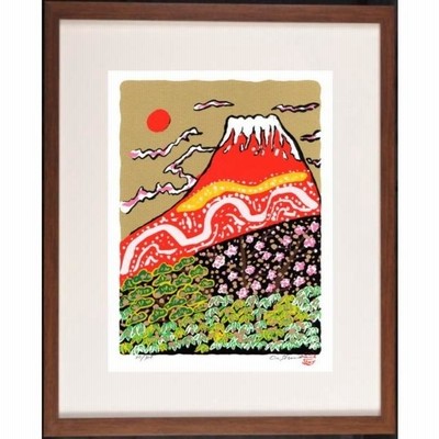 絵画・額縁・版画・志摩欣哉・朱不二万華鏡・赤富士・美術品・インテリア・雑貨 絵画・額縁・版画・志摩欣哉・朱不二万華鏡・赤富士・美術品