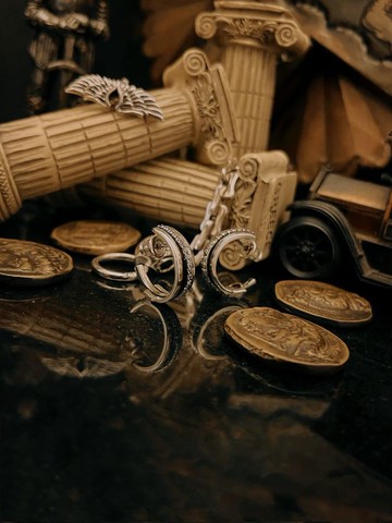 【礦石系列】光圈/環狀水晶耳環/銀/單隻